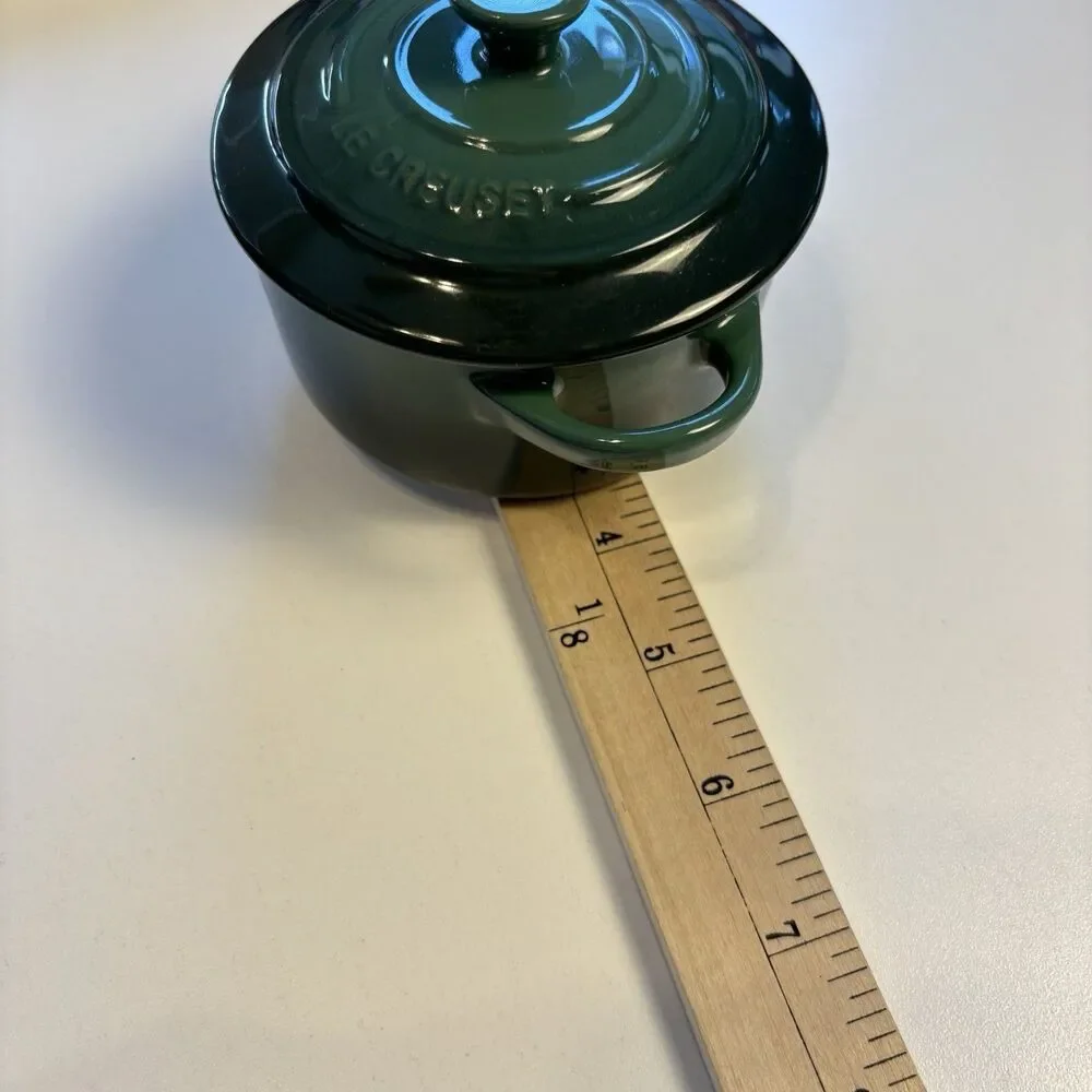 Le Creuset Stoneware Mini Round Cocotte & Lid Artichaut Green 8 Ounce 3.5